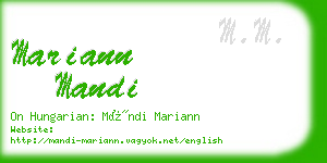 mariann mandi business card